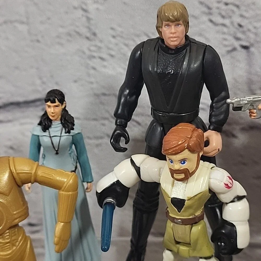 Star Wars Action‎ Figures Large Lot Assorted Characters Movies R2D2 Luke Chewy